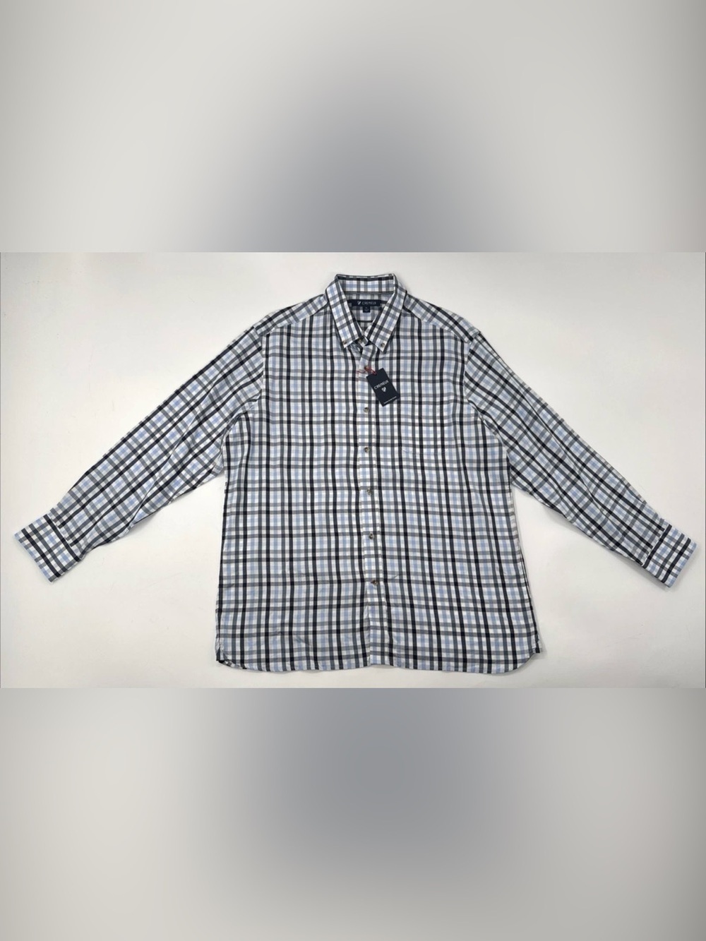 Cremieux Shirt Mens XL Blue Check Plaid Button Up Long Sleeve Pocket Lyocell NEW